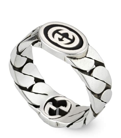 gucci silver g ring|interlocking g ring in silver.